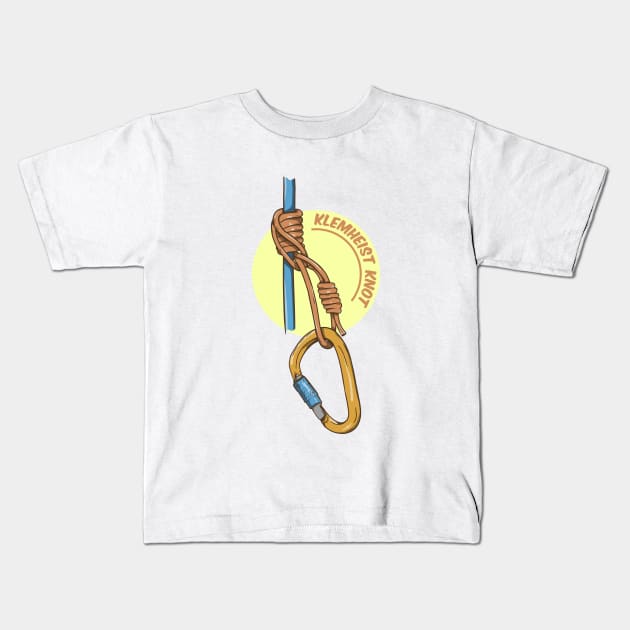 Klemheist Prusik Knot Rock Climbing Kids T-Shirt by mailboxdisco